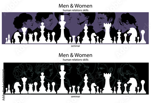 Men and women. Chess. Skills, mechanisms of human relations.