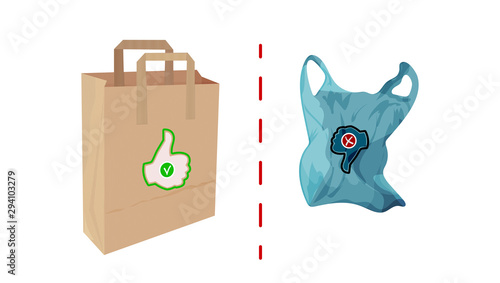 Paper and cellophane bags. Environmental and Waste Management Issues