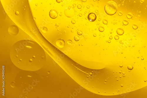 Abstract Yellow water bubbles background photo