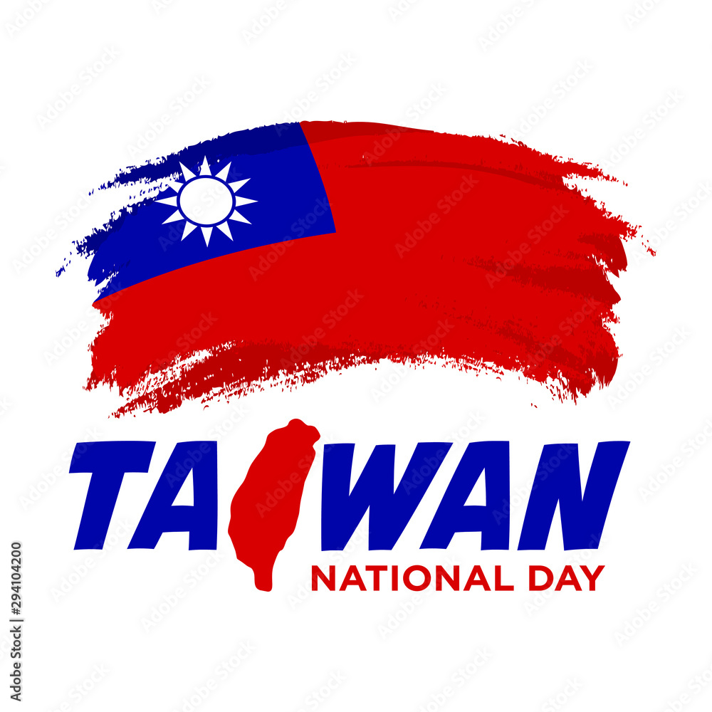 Taiwan National Day. October 10. Double Tenth Day. Vector Illustration.  Map. Stock Vector | Adobe Stock