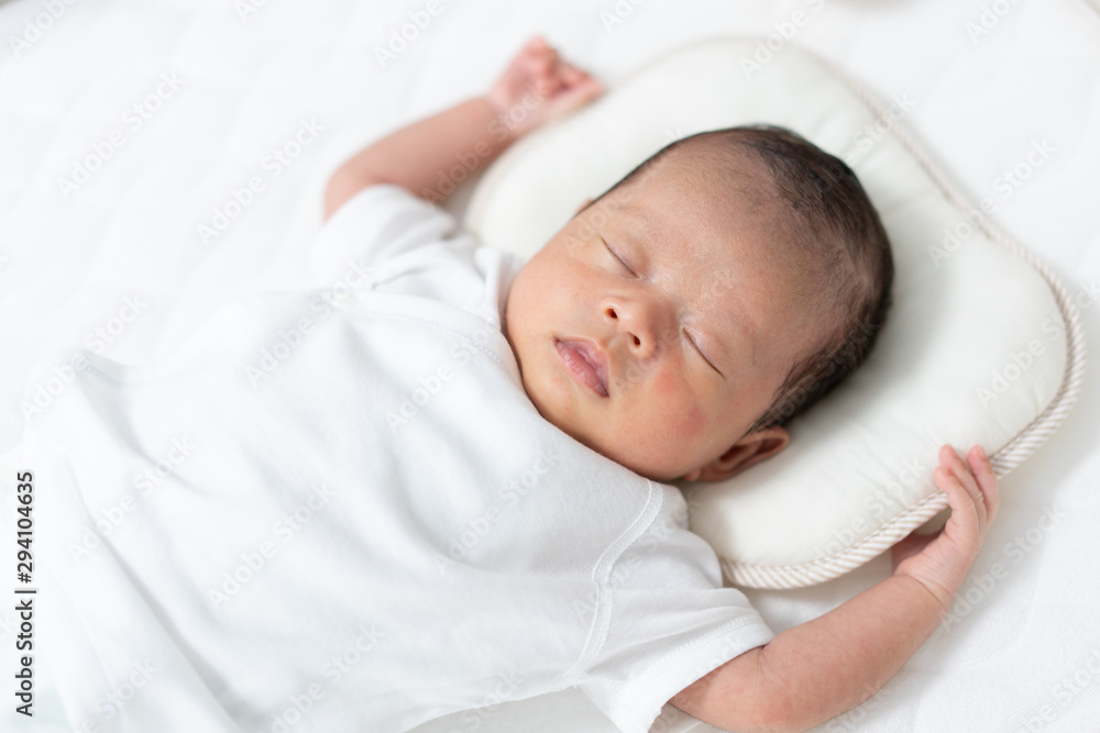 Baby sleeping on a crib Baby sleeping on a crib