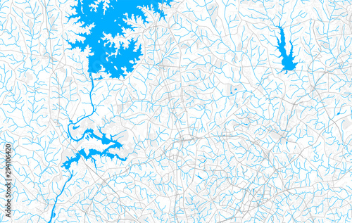 Rich detailed vector map of Huntersville, North Carolina, USA
