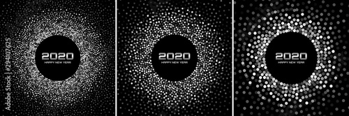 Billede på lærred New Year 2020 night background party set