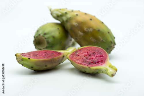 cactus fruit over white background