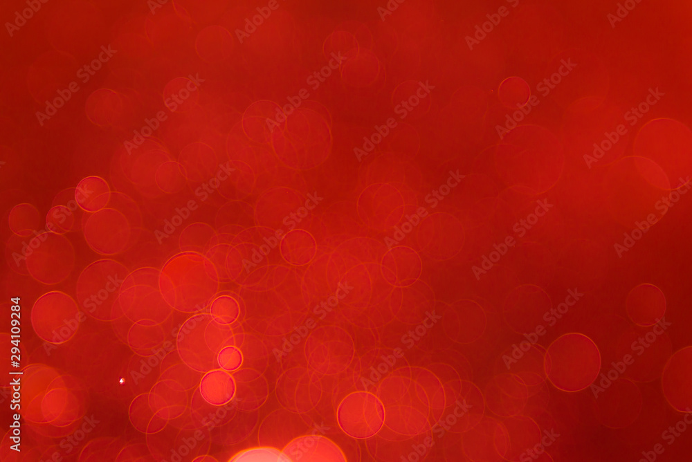 abstract sparkle bokeh light effect  with red background, abstract bokeh background