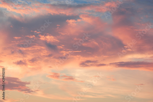beautiful of Stratus cloud in sunset background for forecast and meteorology concept