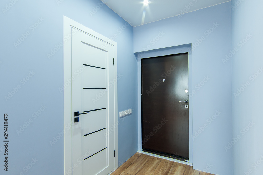 Russia, Moscow- May 14, 2018: interior room apartment. standard repair decoration in hostel Russia, Moscow- May 14, 2018: interior room apartment. standard repair decoration in hostel