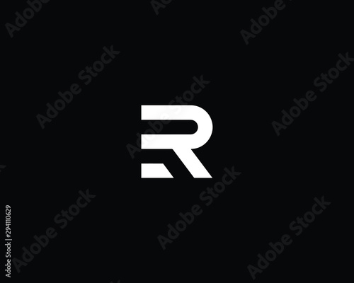Creative Professional Trendy Letter ER RE Logo Design in Black and White Color , Initial Based Alphabet Icon Logo