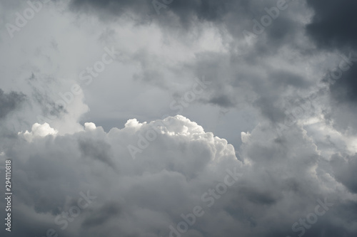 White and black clouds in the sky