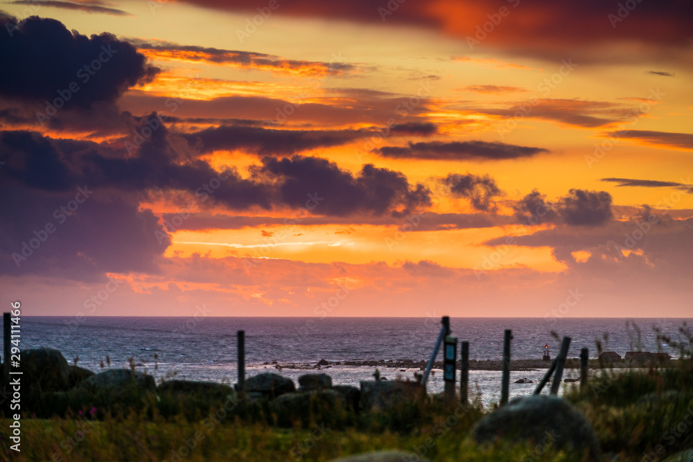 Coastline in south Norway, national road Jaeren