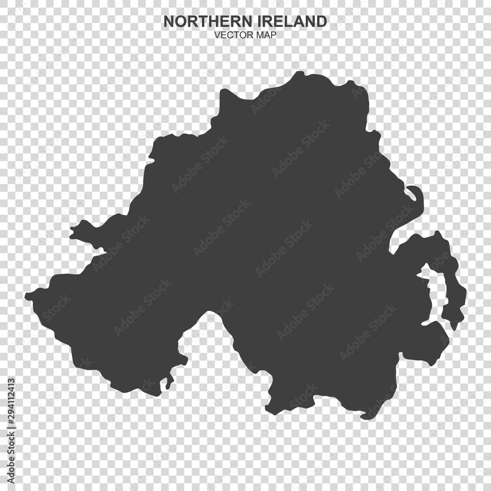 political map of Northern Ireland isolated on transparent background