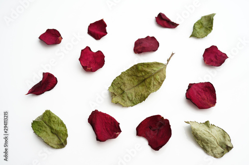 Wallpaper Mural Dry rose petals on white background Torontodigital.ca