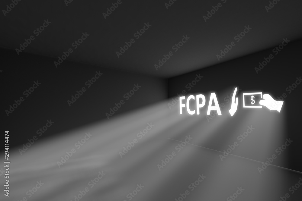 FCPA rays volume light concept 3d illustration FCPA rays volume light concept 3d illustration