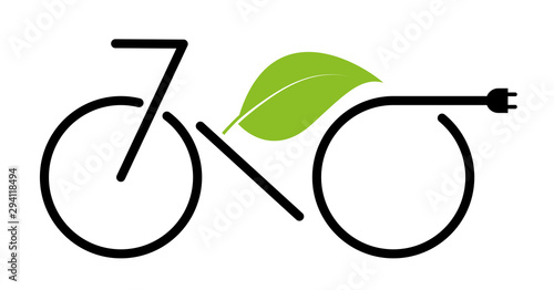 Electric bike, simple icon