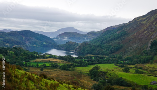 Landscape view from Nant Gwynant, looking over Llyn Gwynant photo