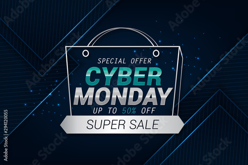 cyber monday sale simple and trendy banner background vector
