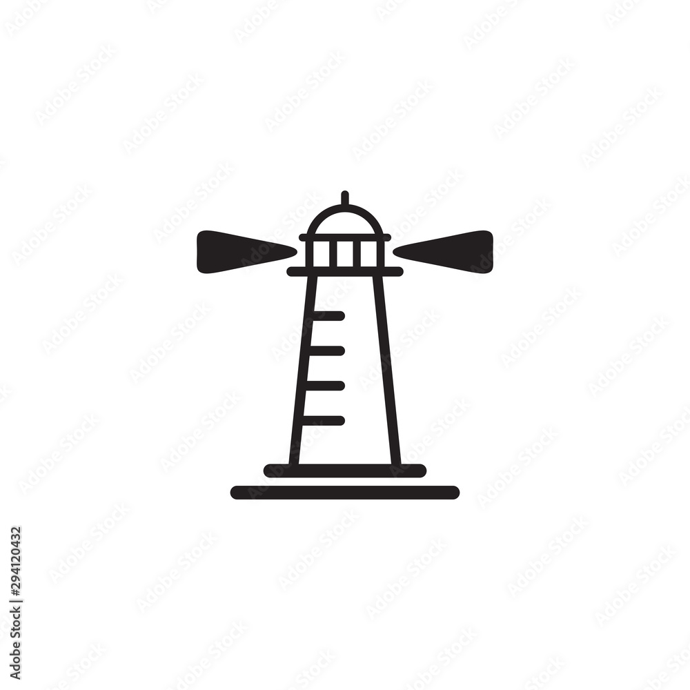 lighthouse building icon logo design vector template