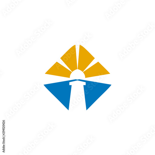 lighthouse building icon logo design vector template