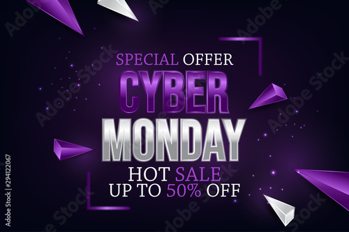 trendy and modern design of cyber monday hot sale banner background vector template