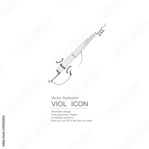 Vector drawn African viol. Isolated on white background.	