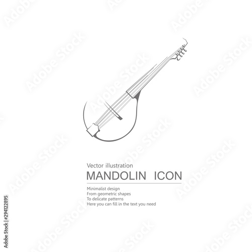 Vector drawn mandolin. Isolated on white background.