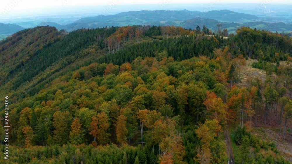 Aerial Shot Of beautifully colored hills in autumn colors Aerial Shot Of beautifully colored hills in autumn colors