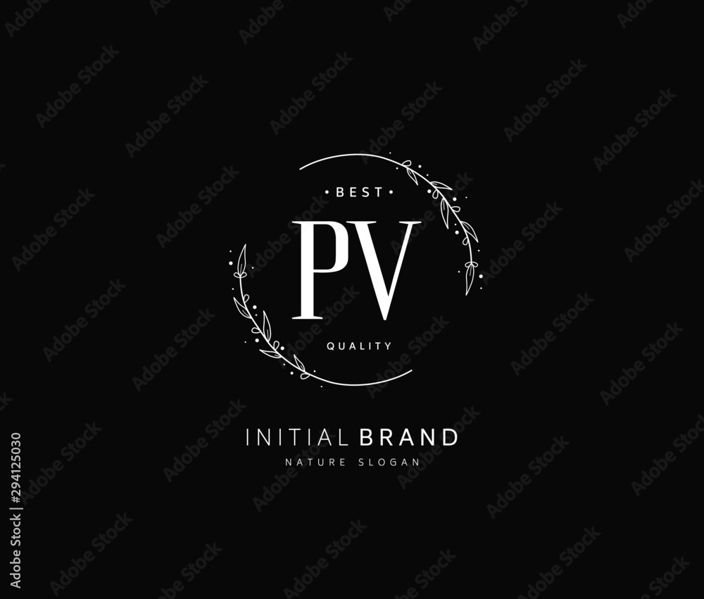 V P VP Beauty vector initial logo, handwriting logo of initial signature, wedding, fashion, jewerly, boutique, floral and botanical with creative template for any company or business.