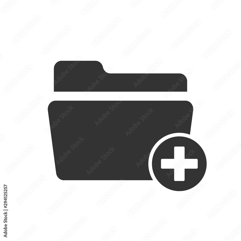Folder Icon with plus Vector Illustration, Folder Icon with plus Vector Illustration,