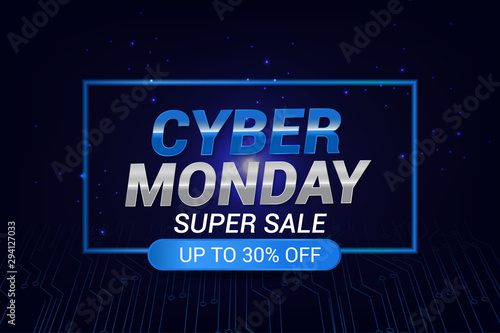 simple trendy design for cyber monday super sale poster background vector template