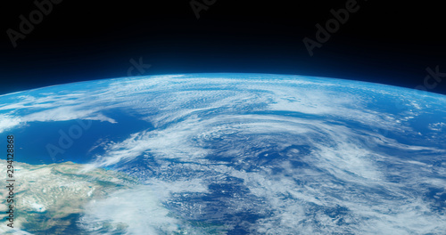 The Earth globe from Space. High Resolution Planet Earth view. 3d realistic render Illustration. Elements of this image are furnished by NASA.