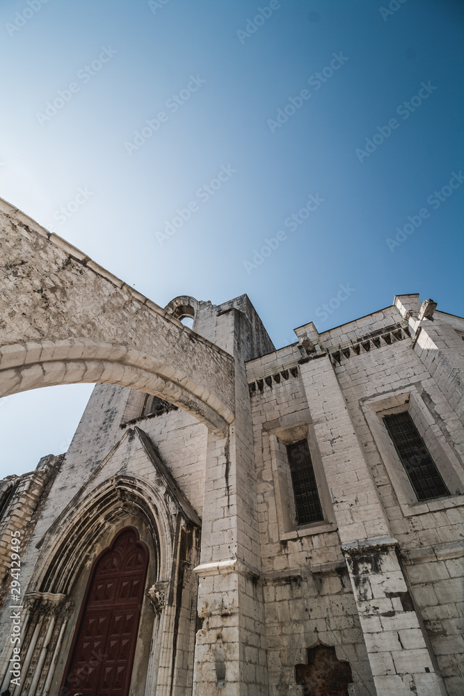 Ruins of the Gothic Church of Our Lady of Mount Carmel (Igreja do Carmo) in Lisbon