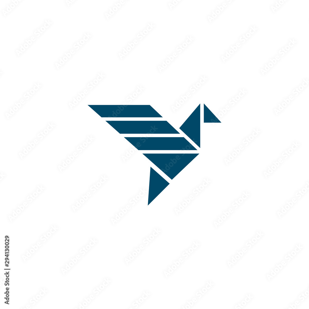 Origami style of bird logo design vector template Origami style of bird logo design vector template