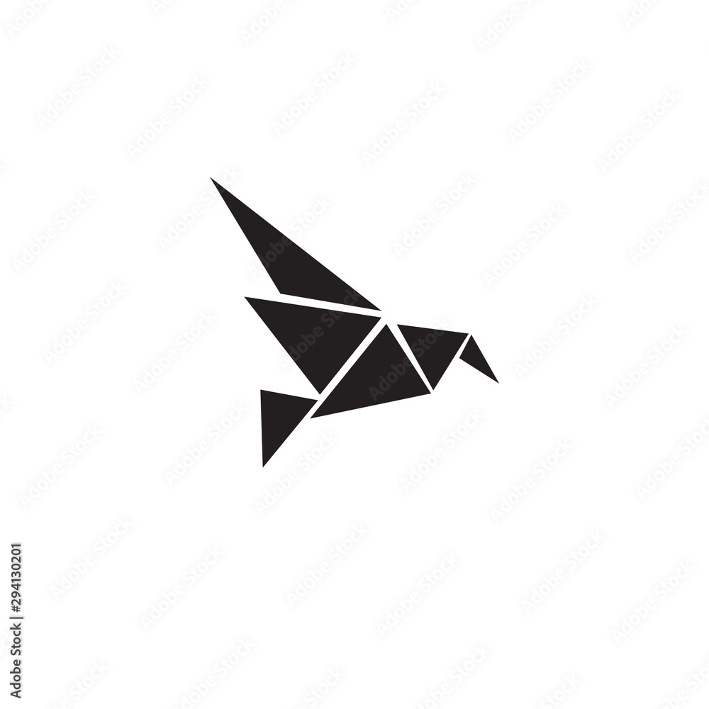 Origami style of bird logo design vector template Origami style of bird logo design vector template