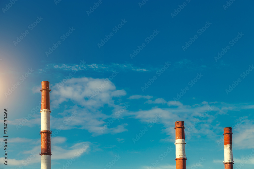 Smoke from the pipes of the factory