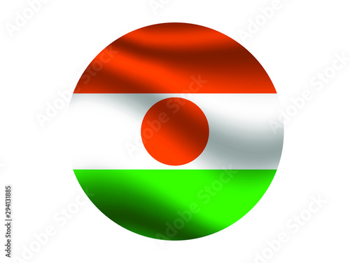Niger Waving national flag with inside sticker round circke isolated on white background. original colors and proportion. Vector illustration, from countries flag set Free Download Niger Waving national flag with inside sticker round circke isolated on white background. original colors and proportion. Vector illustration, from countries flag set - GFXLoad