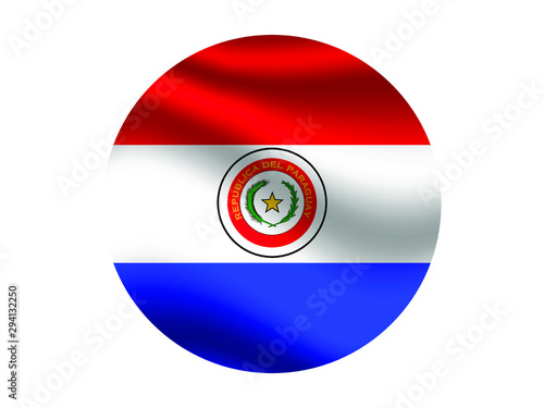 Paraguay Waving national flag with inside sticker round circke isolated on white background. original colors and proportion. Vector illustration, from countries flag set Free Download Paraguay Waving national flag with inside sticker round circke isolated on white background. original colors and proportion. Vector illustration, from countries flag set - GFXLoad