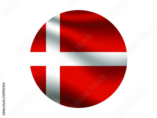 Free Download Denmark Waving national flag with inside sticker round circke isolated on white background. original colors and proportion. Vector illustration, from countries flag set - GFXLoad