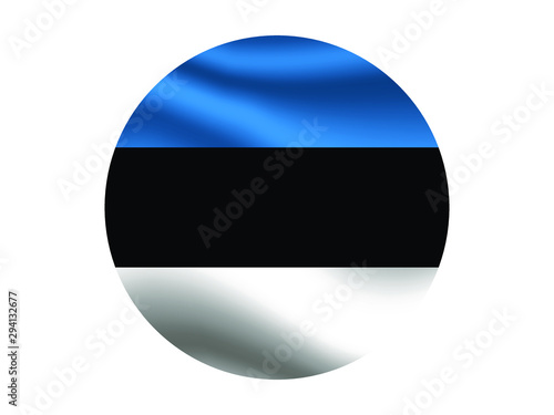 Free Download  Estonia Waving national flag with inside sticker round circke isolated on white background. original colors and proportion. Vector illustration, from countries flag set - GFXLoad