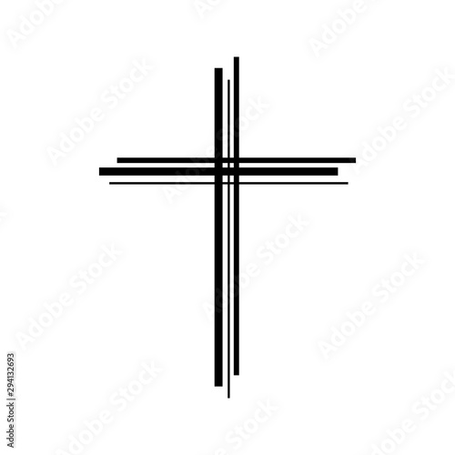 Black cross symbol isolated on a white background - Eps 10 vector and illustration