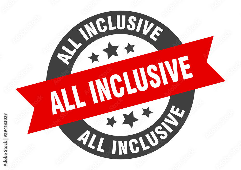 Fototapeta premium all inclusive sign. all inclusive black-red round ribbon sticker