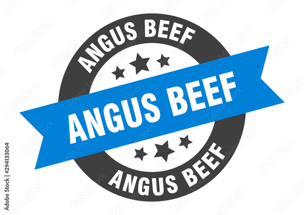 Fototapeta premium angus beef sign. angus beef blue-black round ribbon sticker