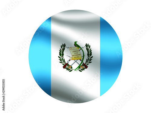  Guatemala Waving national flag with inside sticker round circke isolated on white background. original colors and proportion. Vector illustration, from countries flag set photo