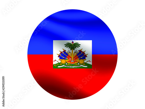 Free Download  Haiti Waving national flag with inside sticker round circke isolated on white background. original colors and proportion. Vector illustration, from countries flag set - GFXLoad