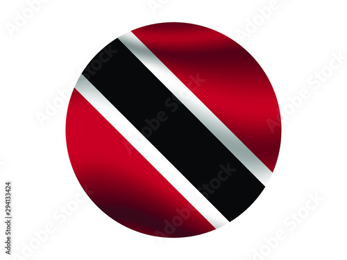 Free Download Trinidad and Tobago Waving national flag with inside sticker round circke isolated on white background. original colors and proportion. Vector illustration, from countries flag set - GFXLoad