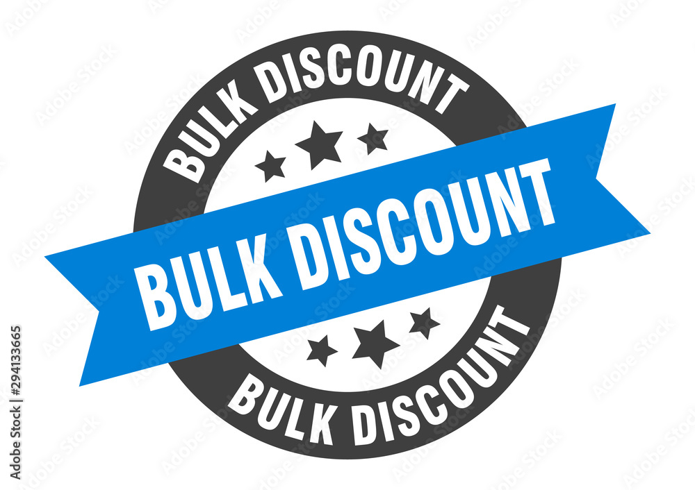 Fototapeta premium bulk discount sign. bulk discount blue-black round ribbon sticker