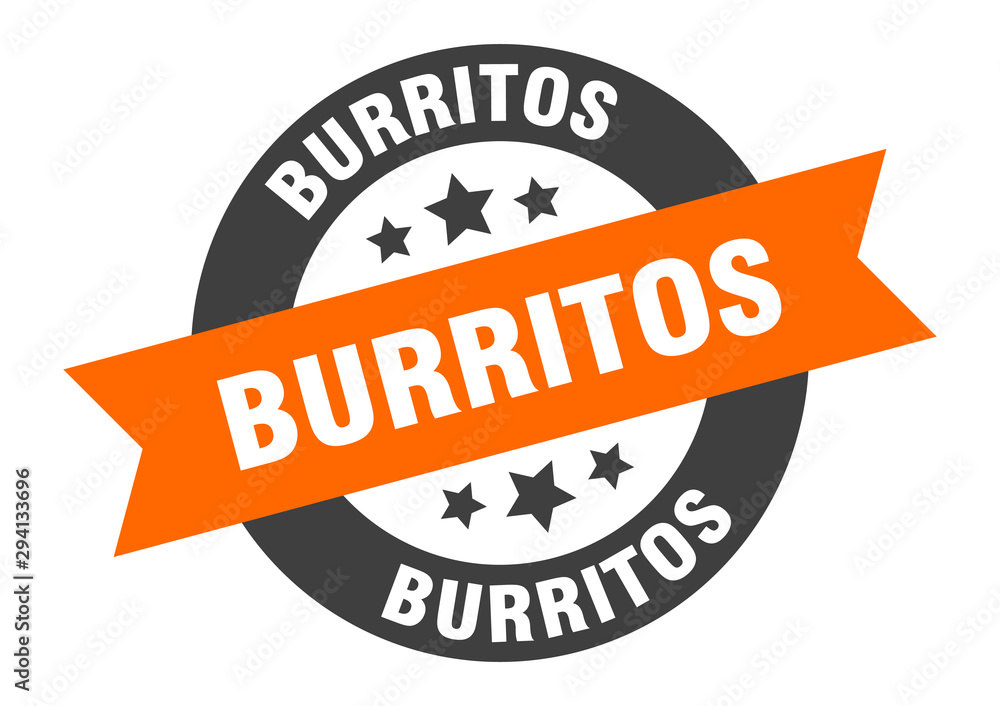Obraz premium burritos sign. burritos orange-black round ribbon sticker