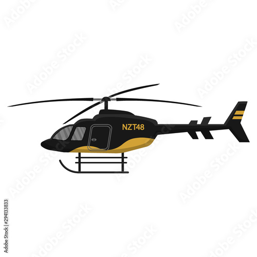 Multipurpose helicopter icon isolated on white background, air transport, aviation, vector illustration.