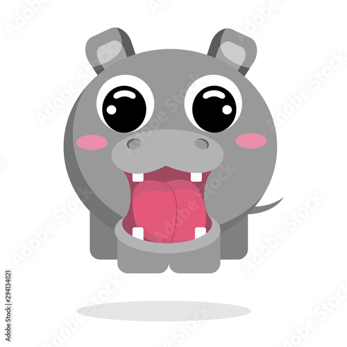 hippopotamus flat vector