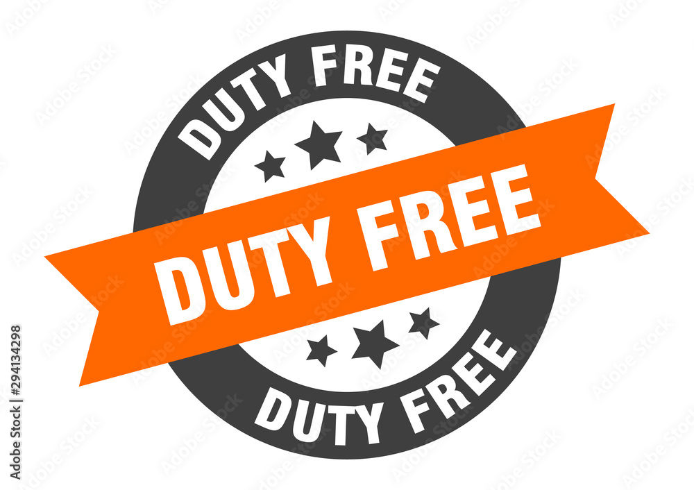 Fototapeta premium duty free sign. duty free orange-black round ribbon sticker