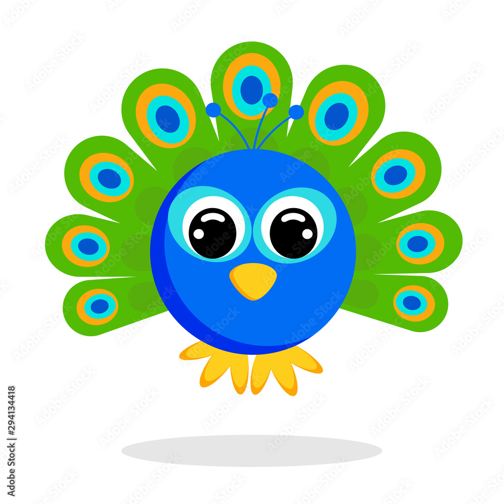 Obraz premium peacock flat vector